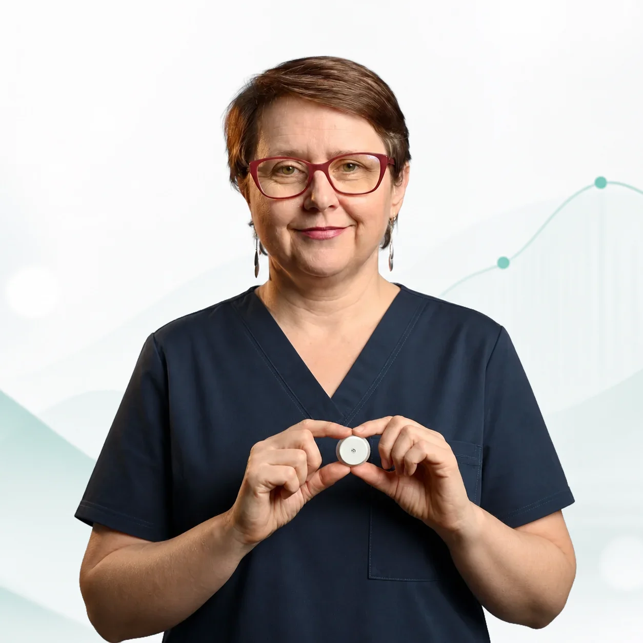 Dr. Petrache, medic diabetolog, recomandând senzori de glicemie