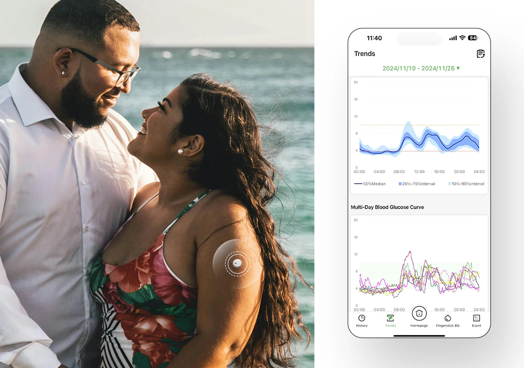 LinX CGM - Aplicație intuitivă pentru control total al glicemiei Aplicația mobilă LinX CGM cu grafice în timp real pentru monitorizarea glicemiei pe iOS și Android